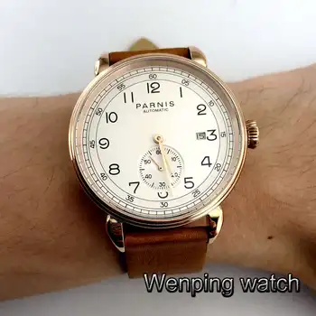 Parnis new 2019 42mm mens top luxury mechanical watch rose gold watch case white dial date leather automatic man watch
Parnis new 2019 42mm mens top luxury mechanical watch rose gold watch case white dial date leather automatic man watch