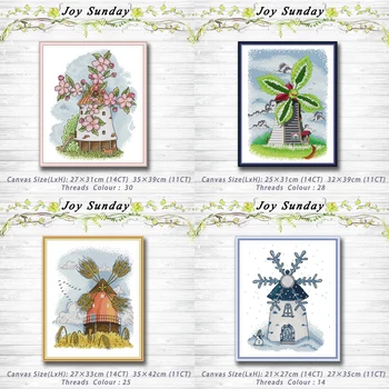 Four seasons windmill winter decor painting 14CT 11CT counted cross stitch kits embroidery set Needlework Set Home Decoration
Four seasons windmill winter decor painting 14CT 11CT counted cross stitch kits embroidery set Needlework Set Home Decoration