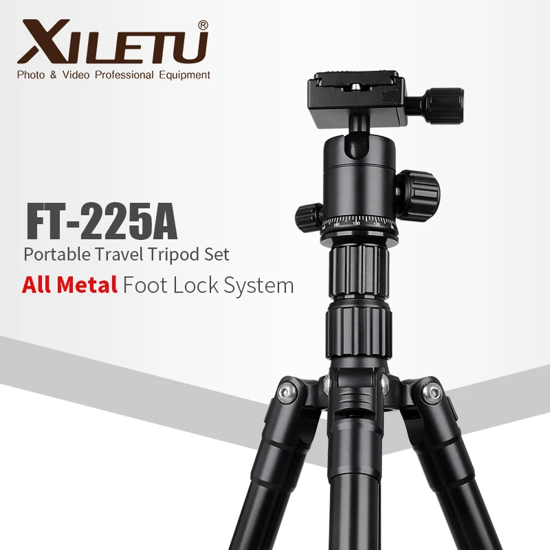XILETU FT-225A Camera Tripod for DSLR Compact Aluminum Tripod with 360 Degree Ball Head and 5kgs Load for Travel and Work
XILETU FT-225A Camera Tripod for DSLR Compact Aluminum Tripod with 360 Degree Ball Head and 5kgs Load for Travel and Work