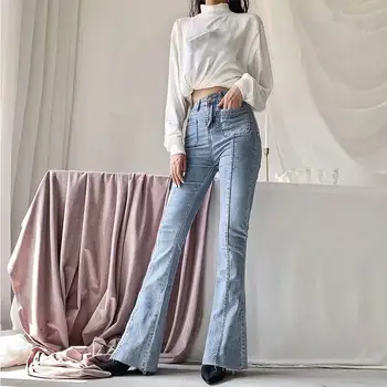 Women Solid Buttons High Waist Flared Jeans Casual Pockets Skinny Wide Leg Pants Flare Pants Female Stretch Tassel Denim Pants
Women Solid Buttons High Waist Flared Jeans Casual Pockets Skinny Wide Leg Pants Flare Pants Female Stretch Tassel Denim Pants
