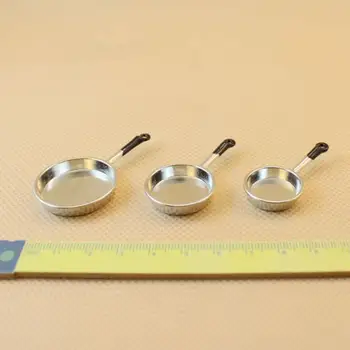 3 Pcs Mini Miniature Kitchen Cookware Metal Skillet Pan Set for 1:12 Doll House Random Color 
3 Pcs Mini Miniature Kitchen Cookware Metal Skillet Pan Set for 1:12 Doll House Random Color