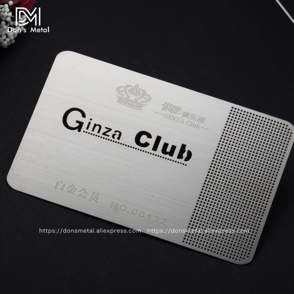 Hollow stainless steel business card and mirror membership card 