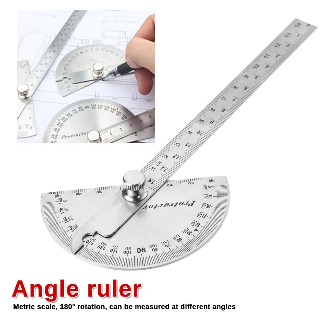 14.5cm 180 Degree Adjustable Protractor Multifunction Stainless Steel Roundhead Angle Ruler Mathematics Measuring Tool
14.5cm 180 Degree Adjustable Protractor Multifunction Stainless Steel Roundhead Angle Ruler Mathematics Measuring Tool