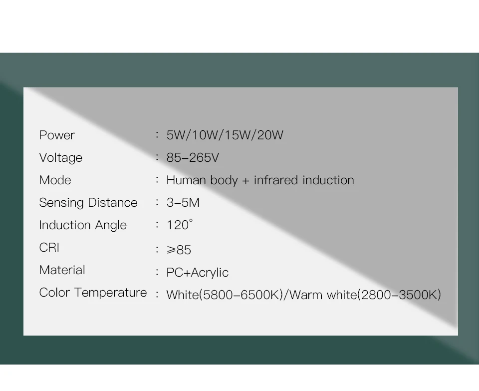 PIR Motion Sensor LED Downlights Recessed 5W 10W 15W 20W 85-265V LED Auto Lamp Smart LED Downlight Corridor Indoor Lighting