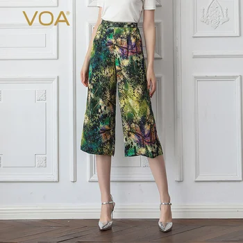 VOA Malachite Green Dreamy Wonderland Printed Real Silk Medium Waist Wide-Leg Simple Capri Pants Spring And Autumn K2280
VOA Malachite Green Dreamy Wonderland Printed Real Silk Medium Waist Wide-Leg Simple Capri Pants Spring And Autumn K2280
