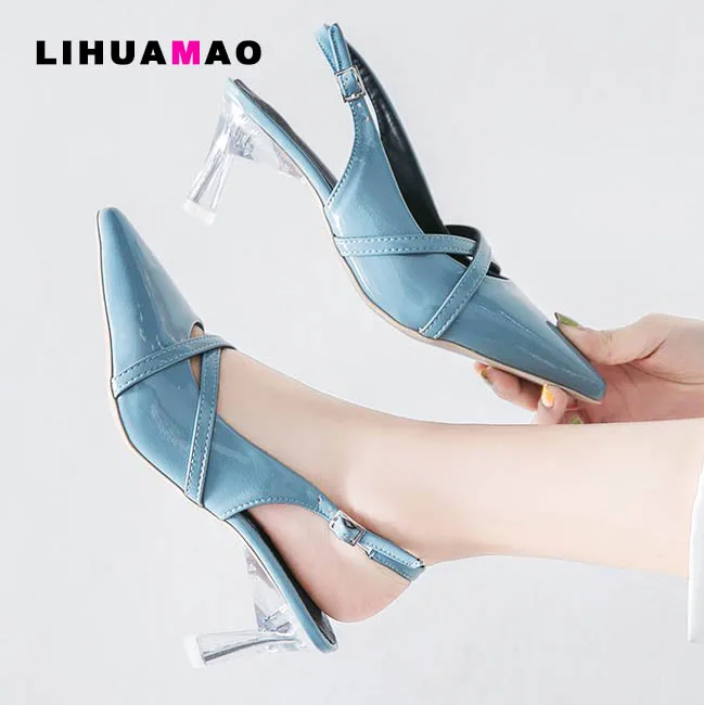 LIHUAMAO transparent heel pumps women shoes slingbacks ankle strap pointed toe sexy ladies crystal heel party wedding shoes
LIHUAMAO transparent heel pumps women shoes slingbacks ankle strap pointed toe sexy ladies crystal heel party wedding shoes