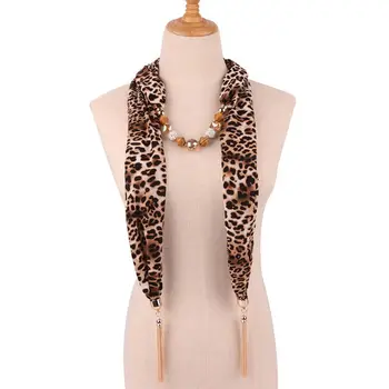 Womens Ethnic Vintage Leopard Snakeskin Scarf with Tassels Beaded Chain Necklace 
Womens Ethnic Vintage Leopard Snakeskin Scarf with Tassels Beaded Chain Necklace