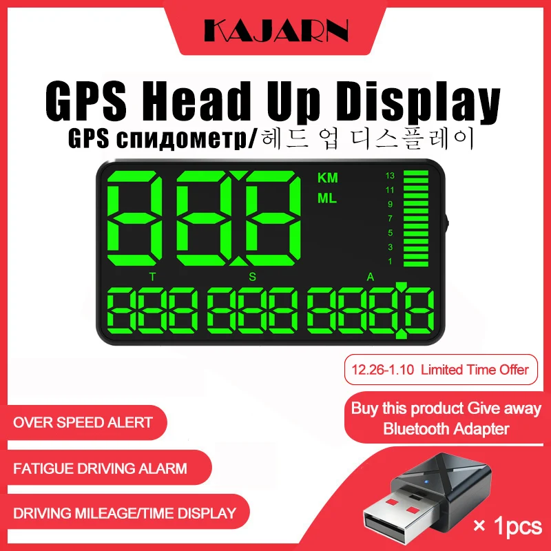 KAJARN HUD Digital GPS Speedometer Overspeed Alarm Driving Time Digital Local Time Altitude Mileage Speed Projector Of Car Truck
KAJARN HUD Digital GPS Speedometer Overspeed Alarm Driving Time Digital Local Time Altitude Mileage Speed Projector Of Car Truck