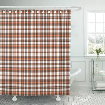 Colorful Checkered Brown Orange and White Plaid Checks Colored Shower Curtain Waterproof Polyester Fabric 60 x 72 Inches Set
Colorful Checkered Brown Orange and White Plaid Checks Colored Shower Curtain Waterproof Polyester Fabric 60 x 72 Inches Set