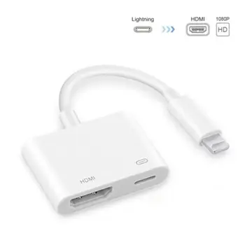 Lightning to HDMI Interface Adapter Cable Digital AV TV Plug & Play 1080P HD For iPhone
Lightning to HDMI Interface Adapter Cable Digital AV TV Plug & Play 1080P HD For iPhone