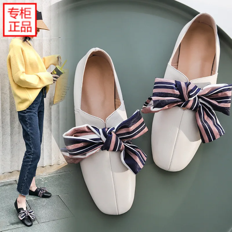 2019 Spring New Style Retro Versatile Women's Korean-style Bow Mixed Colors Flat Genuine Leather Double Purpose Shoes Women's Si
2019 Spring New Style Retro Versatile Women's Korean-style Bow Mixed Colors Flat Genuine Leather Double Purpose Shoes Women's Si