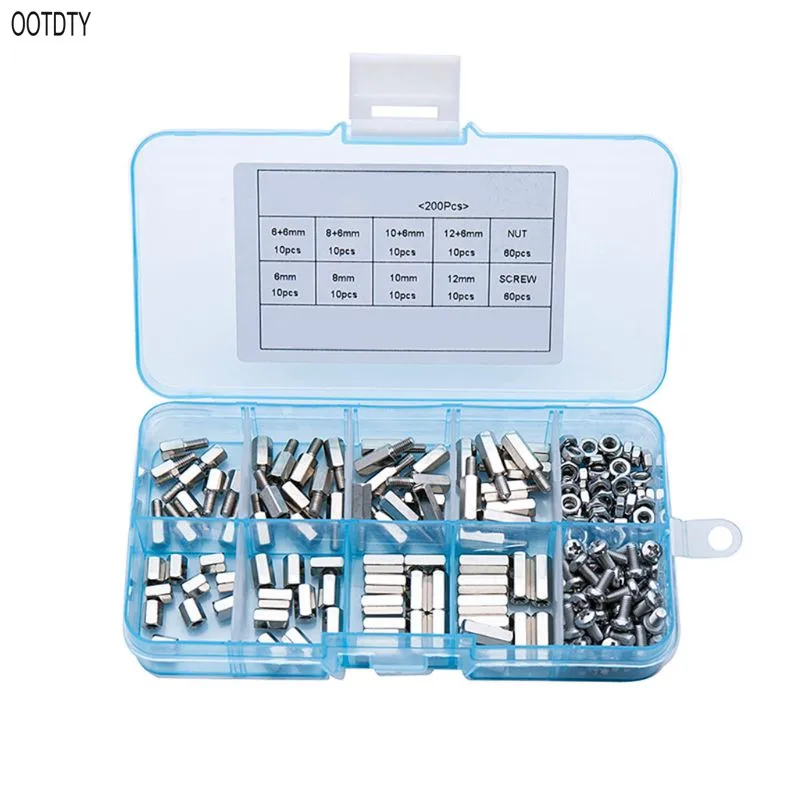 200Pcs/set M3 Hex Nut Spacing Screw Male Female Threaded Pillar PCB PC Motherboard Nickel Plated Standoff Spacer Kit
200Pcs/set M3 Hex Nut Spacing Screw Male Female Threaded Pillar PCB PC Motherboard Nickel Plated Standoff Spacer Kit