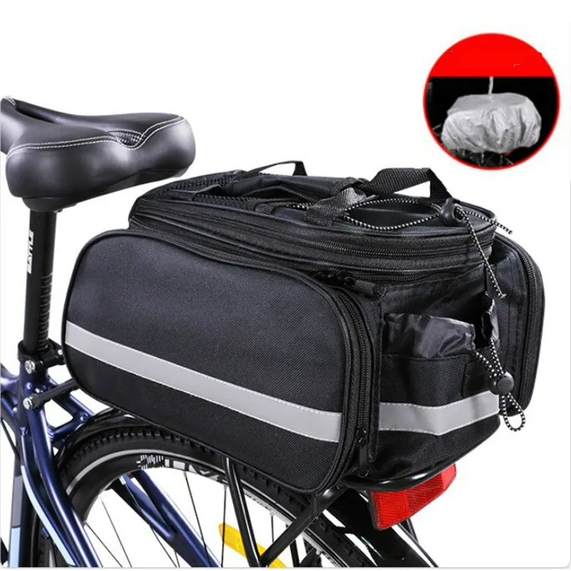 

Bicycle Carrier Bag with Rain Cover Mtb Bike Rack Bag Trunk Pannier Cycling Multifunctional Large Capacity Travel Bag