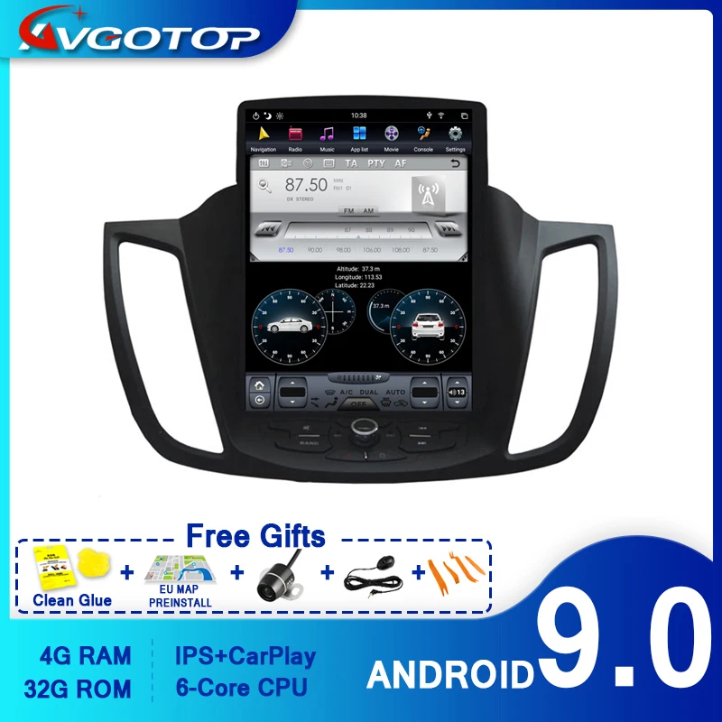 AVGOTOP Android 9 0 Tesla сенсорный экран автомобильный видеоплеер для FORD KUGA 2013- 2017 IPS с