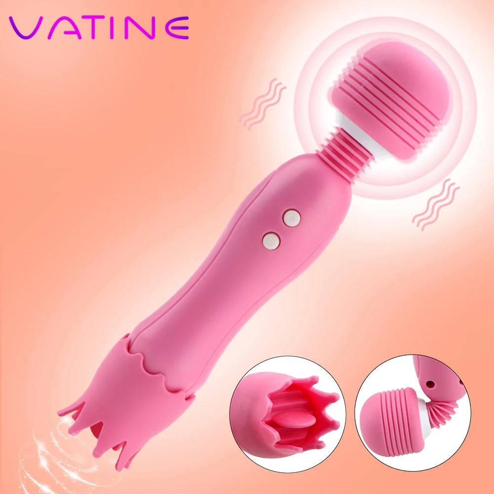 

VATINE Sex Toy for Women Clitoris Stimulator Tongue Licking Clit Nipple Vibrator Powerful Magic Wand AV Rod Vibrator Massager