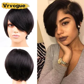 Short Human Hair Wigs For Black Women Perruque Pixie Cut Wig Brazilian Straight Hair Bob Wigs Non-Remy Vrvogue Machine 
Short Human Hair Wigs For Black Women Perruque Pixie Cut Wig Brazilian Straight Hair Bob Wigs Non-Remy Vrvogue Machine