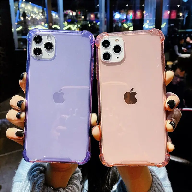Чехол-накладка для iPhone 11 Pro X XR XS Max SE 2020 8 7 6 6s Plus противоударный прозрачный ТПУ |
