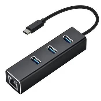 Type-C 3.0Hub + Gigabit Nic Hub Type-C Interface Quick Sync Supports 10/100/1000 Mbps Connectivity Black
Type-C 3.0Hub + Gigabit Nic Hub Type-C Interface Quick Sync Supports 10/100/1000 Mbps Connectivity Black