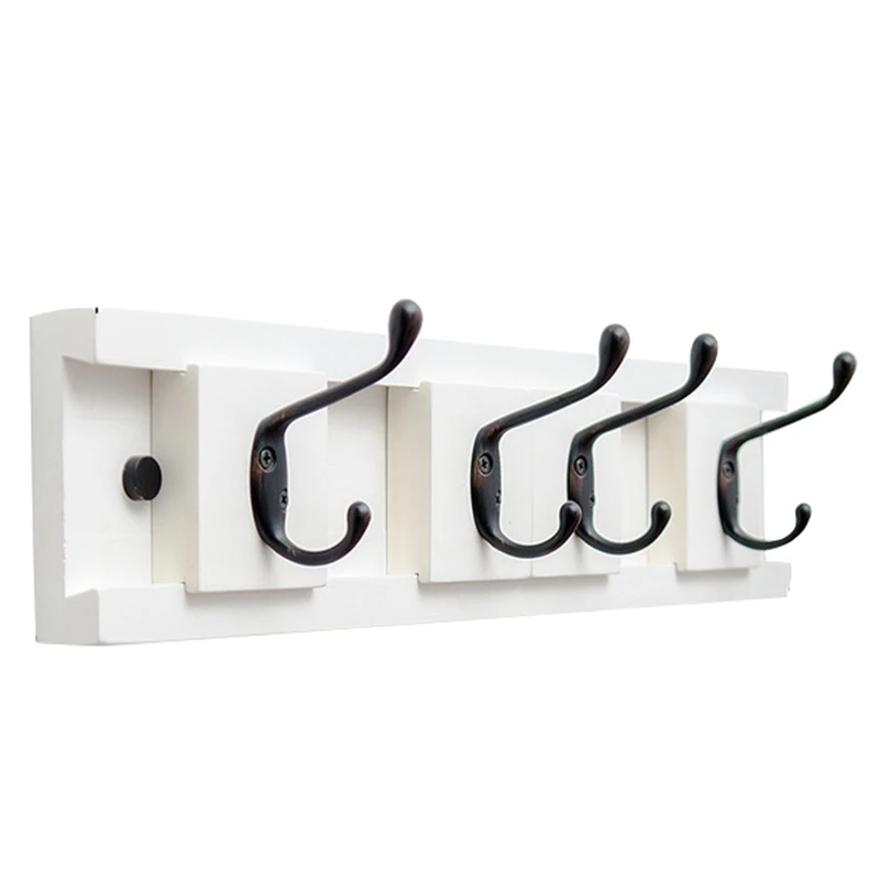 4 Hook Wall Mounted Rack Multifunction Hook Coat Hook Rack Towel Hanger Holder Dress Coat Hook Wall Door Bamboo Hanger Decoratio