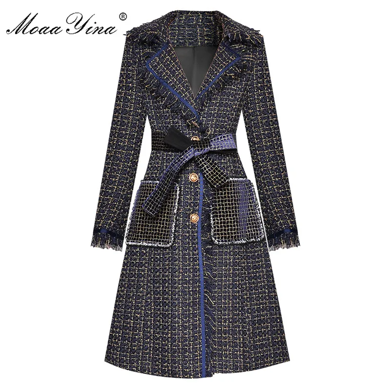 MoaaYina Fashion Designer Woolen cloth Windbreaker Overcoat Autumn Women Single-breasted Tassel Long sleeve Plaid Overcoat
MoaaYina Fashion Designer Woolen cloth Windbreaker Overcoat Autumn Women Single-breasted Tassel Long sleeve Plaid Overcoat