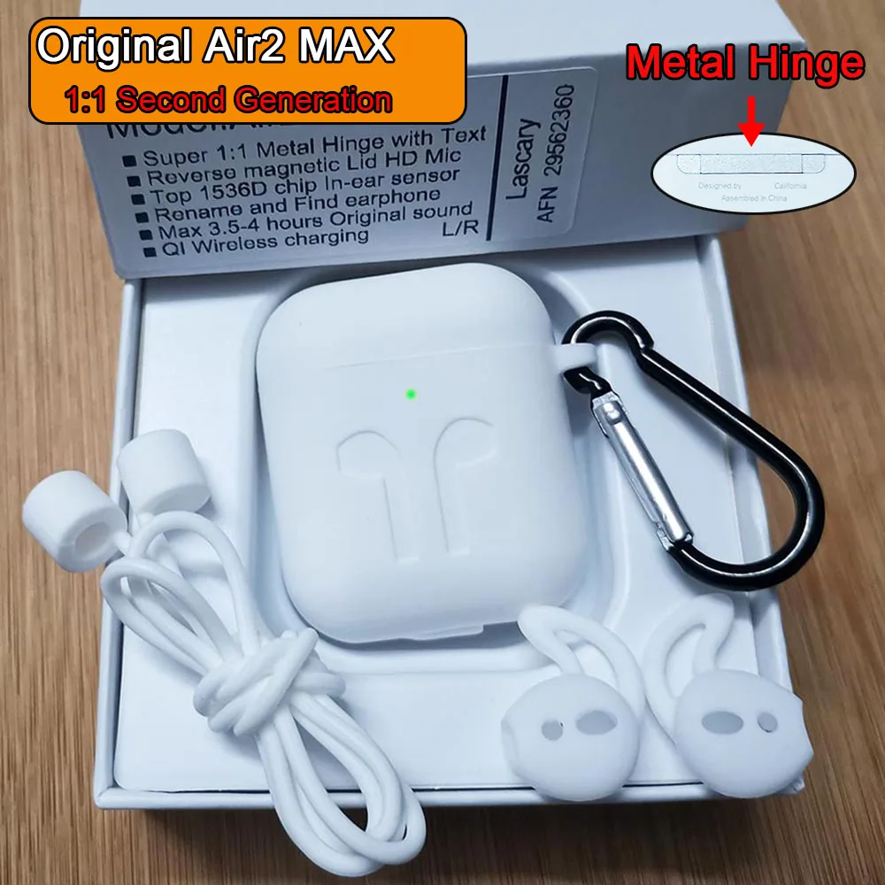 Air2 Max TWS Wireless Earphone Metal Hinge Air 2 With Text Bluetooth 5.0 Earbuds in-ear Sensor PK i60 i9000 i1000 i90000 Pro TWS
Air2 Max TWS Wireless Earphone Metal Hinge Air 2 With Text Bluetooth 5.0 Earbuds in-ear Sensor PK i60 i9000 i1000 i90000 Pro TWS