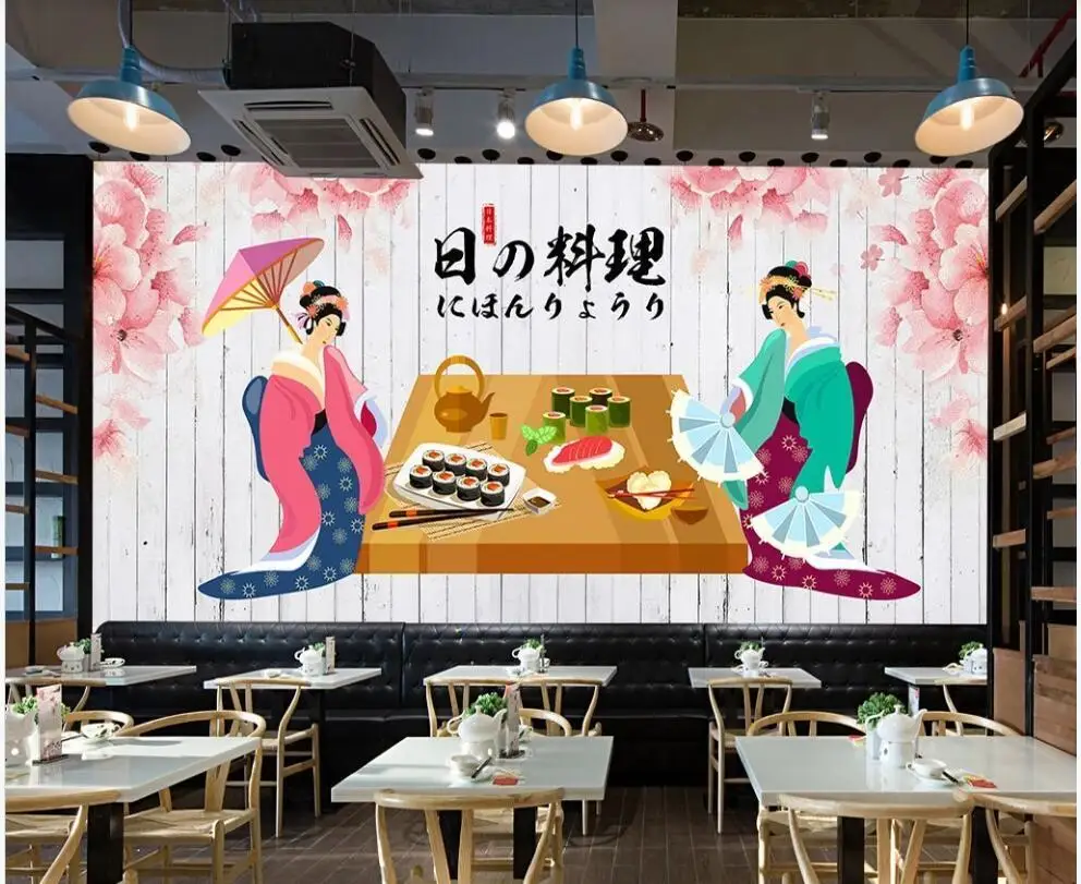 wall paper 3 d home decor custom mural on the wall Japanese cuisine sushi lady geisha dining photo wallpaper in the living room
wall paper 3 d home decor custom mural on the wall Japanese cuisine sushi lady geisha dining photo wallpaper in the living room