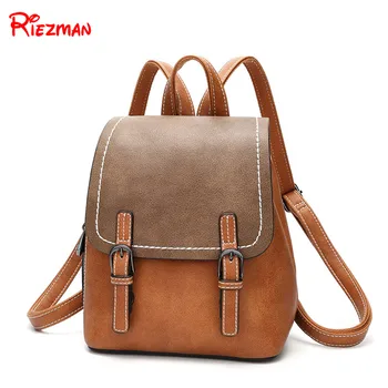 Riezman Women's Small Backpack 2019 New Fashion Contrast Color Back pack Shoulder Bag Simple Wild Women Travel Leather Backpack 
Riezman Women's Small Backpack 2019 New Fashion Contrast Color Back pack Shoulder Bag Simple Wild Women Travel Leather Backpack