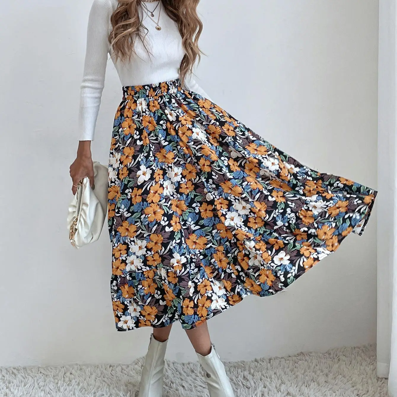 wsevypo Vintage High Waist Ruffles A-Line Skirts Fall Winter Elegant Women Elastic Waist Midi Flared Skirts Leopard/Floral
wsevypo Vintage High Waist Ruffles A-Line Skirts Fall Winter Elegant Women Elastic Waist Midi Flared Skirts Leopard/Floral