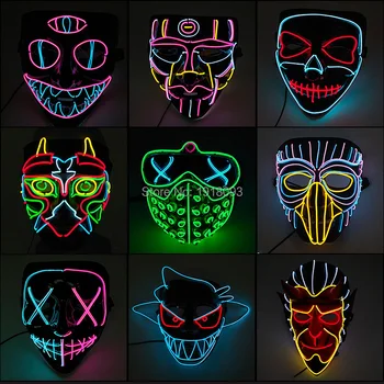 New Designed Luminous LED Mask Horror Halloween Mask LED Glow Scary EL Wire Mask Glow Festival Cosplay Costume Supplies
New Designed Luminous LED Mask Horror Halloween Mask LED Glow Scary EL Wire Mask Glow Festival Cosplay Costume Supplies