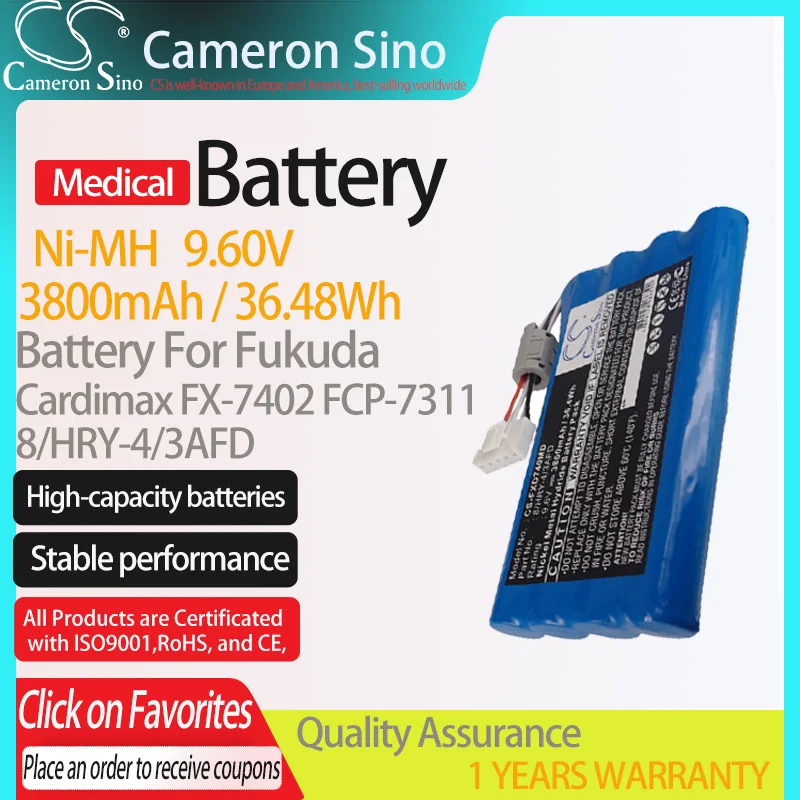CameronSino Батарея для Fukuda Cardimax FX-7402 FCP-7311 подходит Fukuda 8/HRY-4/3AFD медицинских запасных Батарея 3800 мАч/36.48Wh
CameronSino Батарея для Fukuda Cardimax FX-7402 FCP-7311 подходит Fukuda 8/HRY-4/3AFD медицинских запасных Батарея 3800 мАч/36.48Wh