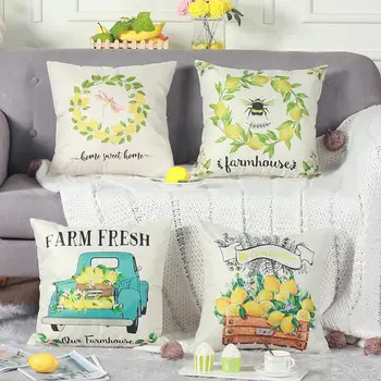 14Color Throw Pillow Cushion Cover Sweet Summer Farmhouse Lemon Linen Pillowcase Lemon Pillow Covers Decorative 45x45 Pillowcase 
14Color Throw Pillow Cushion Cover Sweet Summer Farmhouse Lemon Linen Pillowcase Lemon Pillow Covers Decorative 45x45 Pillowcase