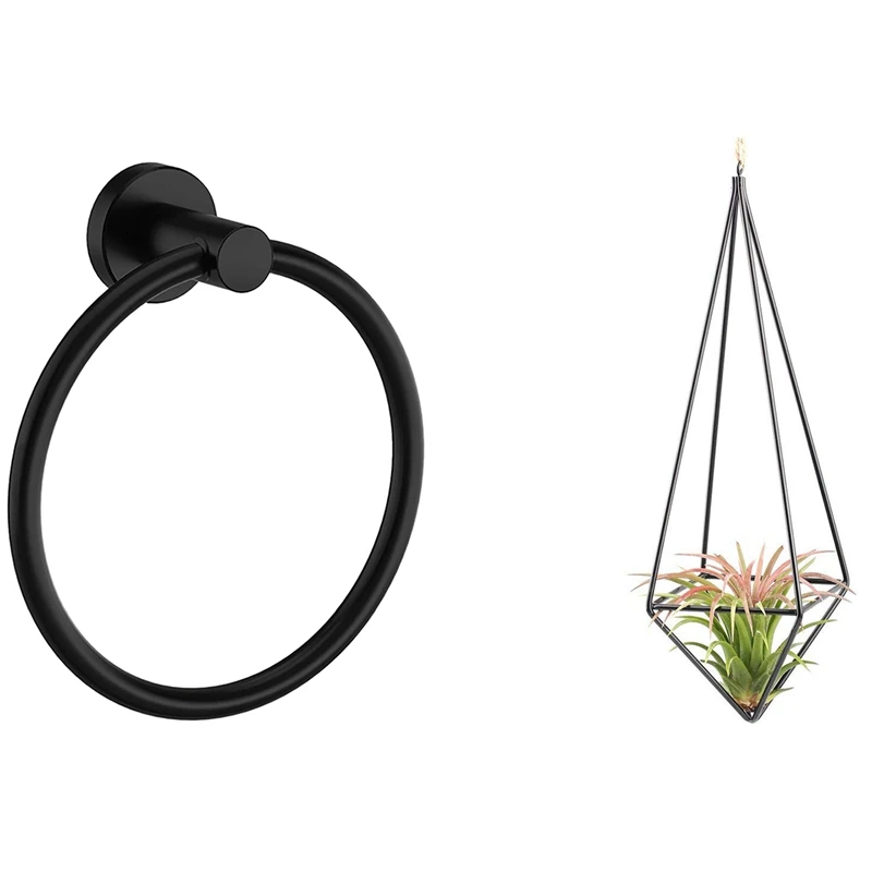 Modern Rustic Art Style Freestanding Hanging Iron Tillandsia Air Plant Rack & Black Towel Ring Hand Towel Rack
Modern Rustic Art Style Freestanding Hanging Iron Tillandsia Air Plant Rack & Black Towel Ring Hand Towel Rack