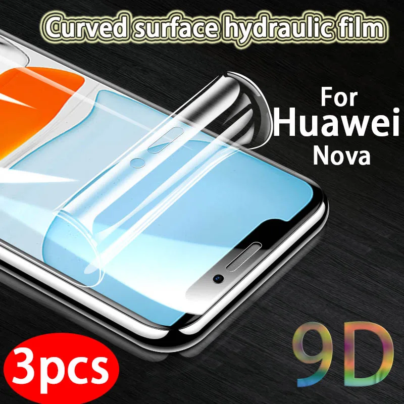 Фото 3 pcs Suitable for Huawei nova8 7 6 5 4 se pro toughened hydraulic film curved mobile phone protective screen protectors | Мобильные