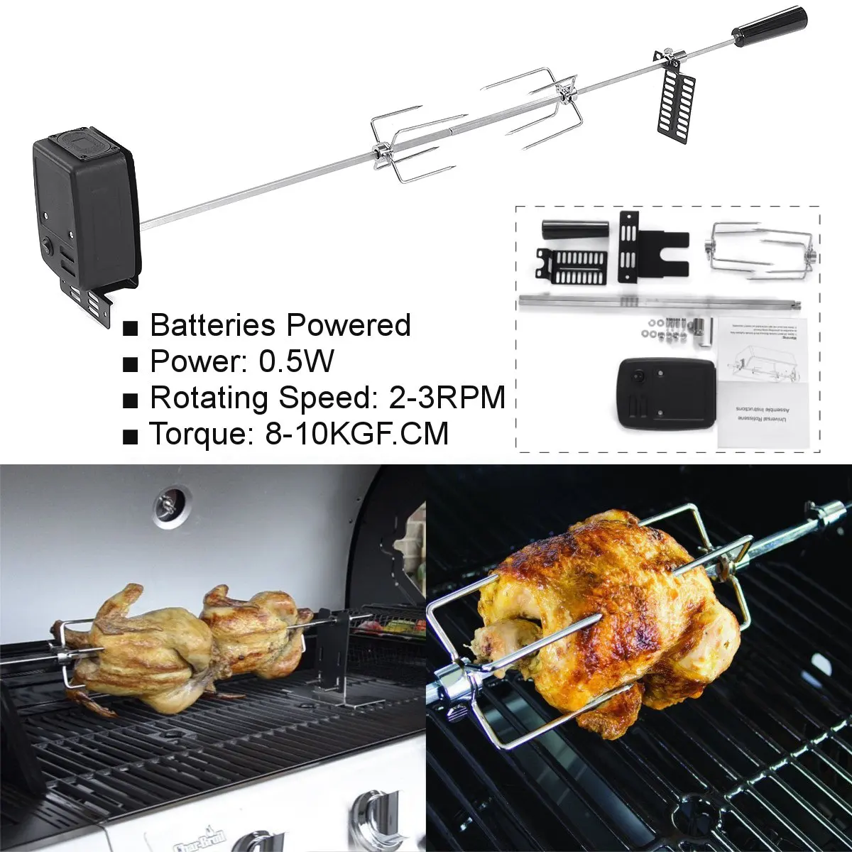 Stainless Steel BBQ Grill Motor Meat Forks Set Automatic Spit Rod Outdoor Camping Picnic Cooking Tools Rotisserie Parts Kit
Stainless Steel BBQ Grill Motor Meat Forks Set Automatic Spit Rod Outdoor Camping Picnic Cooking Tools Rotisserie Parts Kit