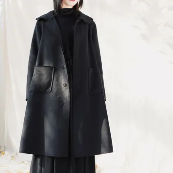 XUXI 2020 New Spring Solid Color Double-sided Cashmere Single Breasted Woolen Coat Women Vintage Loose Mid-length Coat FZ0470 
XUXI 2020 New Spring Solid Color Double-sided Cashmere Single Breasted Woolen Coat Women Vintage Loose Mid-length Coat FZ0470