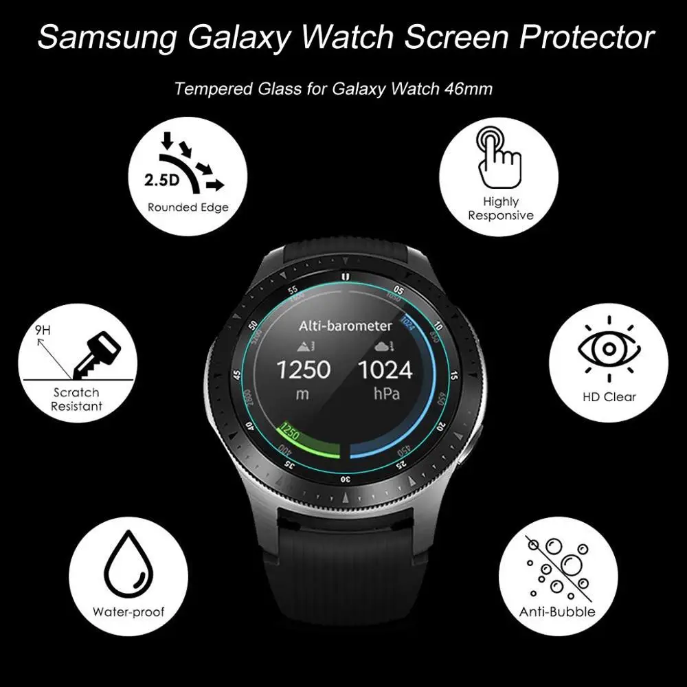 Защита экрана Для Galaxy Watch 46/42 мм HD пленка из закаленного стекла 9Н