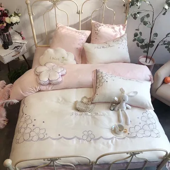 Spring and Summer European Style 60 Tencel Four-piece Set Princess Goddess Embroidery Quilt Cover Silky Bare Sleeping 1.8 M Bedd
Spring and Summer European Style 60 Tencel Four-piece Set Princess Goddess Embroidery Quilt Cover Silky Bare Sleeping 1.8 M Bedd