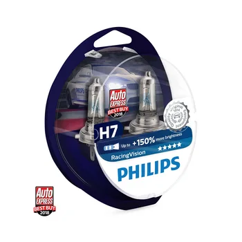 Philips H7 12V 55W Racing Vision halogen headlamp 150% brighter car lamp original lamp, color temperature 3500K
Philips H7 12V 55W Racing Vision halogen headlamp 150% brighter car lamp original lamp, color temperature 3500K