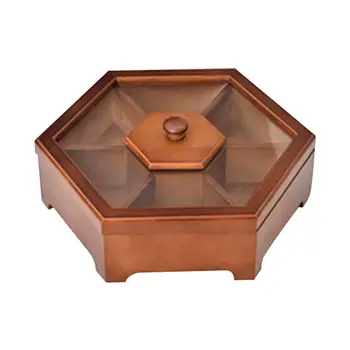 6 Graid hexagon Shape Natural Ebony Wooden Fruit Plate Dried Fruit Nut Box Home Tabletop Snack Candy Bowl With Cover Storage
6 Graid hexagon Shape Natural Ebony Wooden Fruit Plate Dried Fruit Nut Box Home Tabletop Snack Candy Bowl With Cover Storage