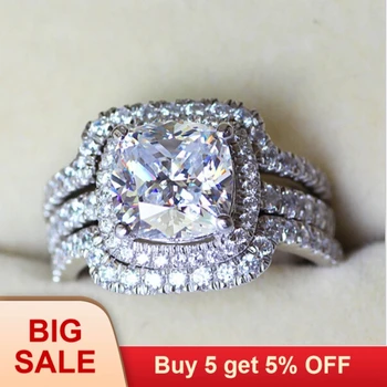 Victoria Wieck Cushion cut 8mm Stone 5A Zircon stone 10KT White Gold Filled Lovers 3-in-1 Engagement Wedding Ring Set Sz 5-11
Victoria Wieck Cushion cut 8mm Stone 5A Zircon stone 10KT White Gold Filled Lovers 3-in-1 Engagement Wedding Ring Set Sz 5-11
