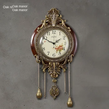 Creative living room clock wall clock household atmospheric European classical new Chinese style American solid wood silent cloc
Creative living room clock wall clock household atmospheric European classical new Chinese style American solid wood silent cloc