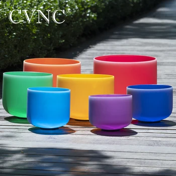 CVNC 8" - 14" set of 7pcs Colored Frosted Quartz Chakra Crystal Singing Bowls
CVNC 8" - 14" set of 7pcs Colored Frosted Quartz Chakra Crystal Singing Bowls