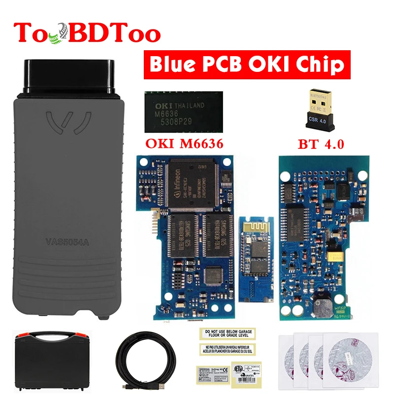 VAS 5054 OKI Blue PCB Car Reader VAS5054A With KIO Chip Bluetooth 4.0 Support Multi-Languauge VAS5054 Car Scanning Tool
VAS 5054 OKI Blue PCB Car Reader VAS5054A With KIO Chip Bluetooth 4.0 Support Multi-Languauge VAS5054 Car Scanning Tool