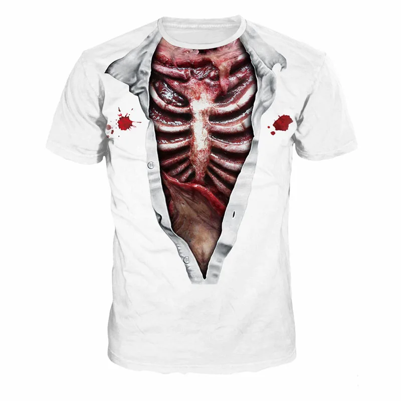 QF New funny T-shirt punk style robot Human skeleton 3D male / female models white summer shirt unisex T-shirt
QF New funny T-shirt punk style robot Human skeleton 3D male / female models white summer shirt unisex T-shirt