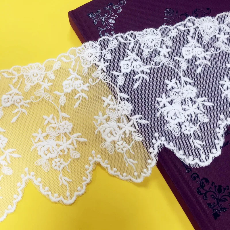 Mesh Lace Trim 5 Yard Ivory Beige Gauze Tulle Cotton Embroidery Ribbon Edge Dress Clothes Fabric 11cm 4.3"Wide 1121309M4F289
Mesh Lace Trim 5 Yard Ivory Beige Gauze Tulle Cotton Embroidery Ribbon Edge Dress Clothes Fabric 11cm 4.3"Wide 1121309M4F289