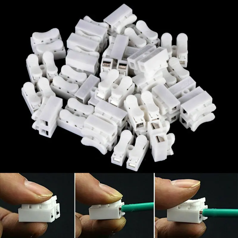 30Pcs CH-2 spring wire quick connector 2P electrical crimping end cable clamp easy to install LED stripping
30Pcs CH-2 spring wire quick connector 2P electrical crimping end cable clamp easy to install LED stripping