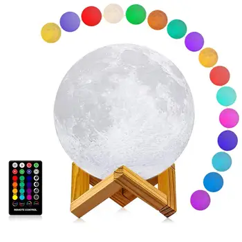 7 inch Moon Lamp 3D Printing 16 Colors LED Moon Light with Stand and Time Setting & Remote & Touch Control Global Lights
7 inch Moon Lamp 3D Printing 16 Colors LED Moon Light with Stand and Time Setting & Remote & Touch Control Global Lights