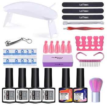 LEMOOC Nail Gel Polish Set Soak Off Tools UV LED Curing Nail Dryer Lamp Manicuring Tools Base Top Coat Need Gel Varnish
LEMOOC Nail Gel Polish Set Soak Off Tools UV LED Curing Nail Dryer Lamp Manicuring Tools Base Top Coat Need Gel Varnish