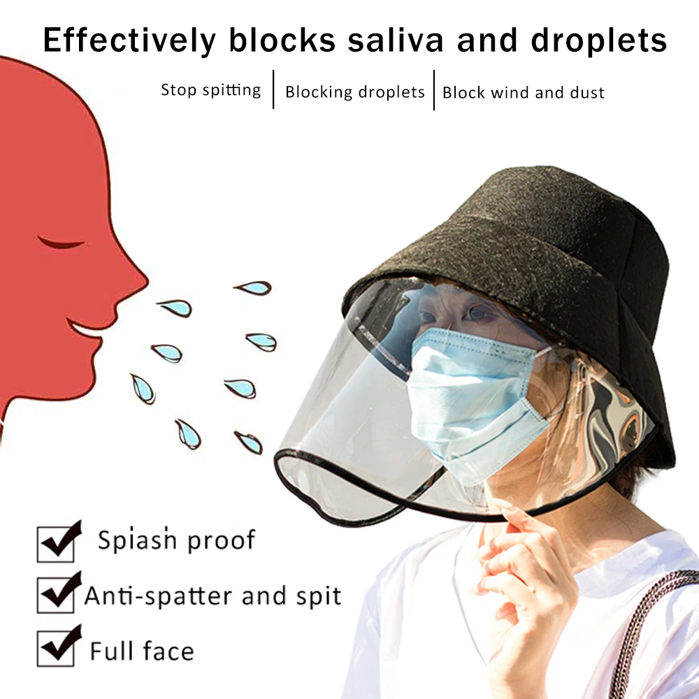 Multi-function Protective Cap Coronary Protective Hat Eye Protection Windproof Hat Anti-saliva Women Isolation Face Cover Cap
Multi-function Protective Cap Coronary Protective Hat Eye Protection Windproof Hat Anti-saliva Women Isolation Face Cover Cap