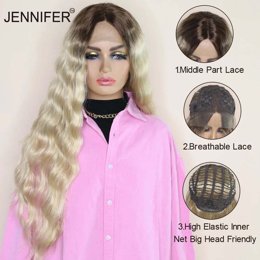 28inch Lace Front Wigs Long Deep Wave Middle Part wig Ombre Blonde Brown Colors Available Lace Front 613 Synthetic Cosplay Wigs
28inch Lace Front Wigs Long Deep Wave Middle Part wig Ombre Blonde Brown Colors Available Lace Front 613 Synthetic Cosplay Wigs
